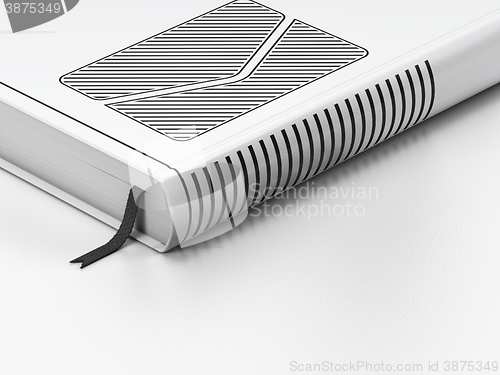 Image of Business concept: closed book, Email on white background