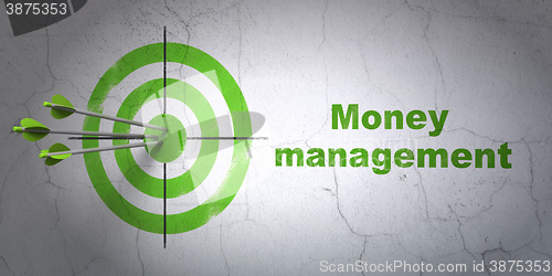 Image of Banking concept: target and Money Management on wall background