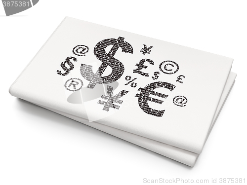 Image of Business concept: Finance Symbol on Blank Newspaper background