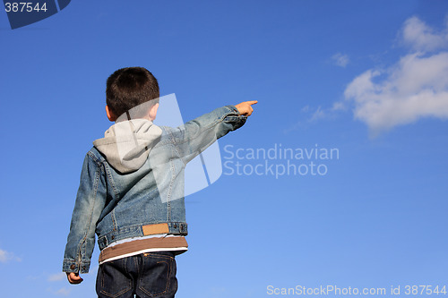 Image of Young Boy Pointing