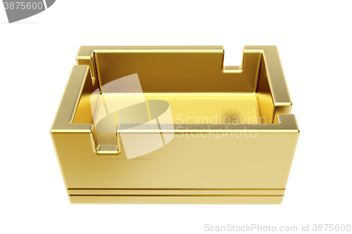 Image of Golden ashtray isolated on white