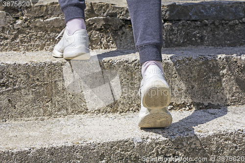 Image of Walking up on the stairs