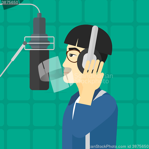 Image of Singer making record.