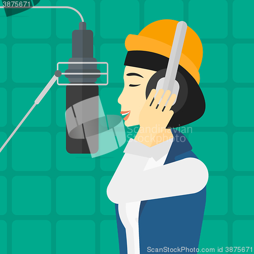 Image of Singer making record.