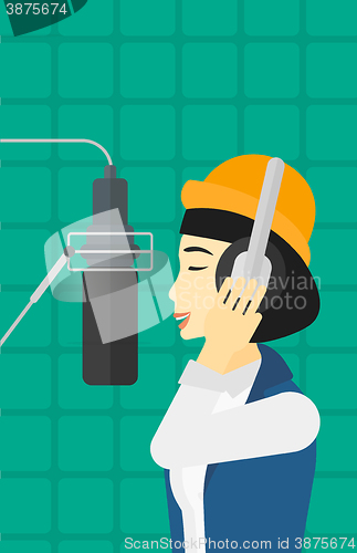 Image of Singer making record.