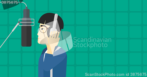 Image of Singer making record.