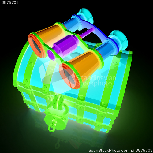 Image of binoculars and chest
