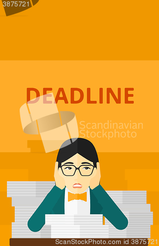 Image of Woman having problem with deadline.