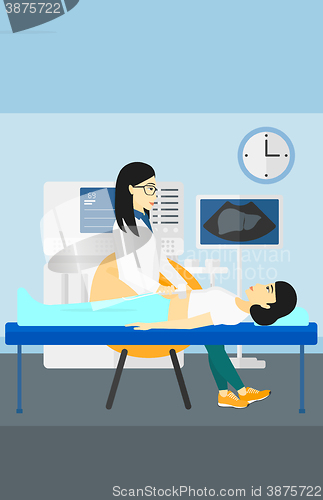 Image of Patient under ultrasound examination.