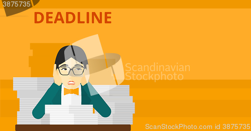 Image of Woman having problem with deadline.