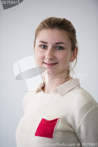 Image of portrait of female student in library