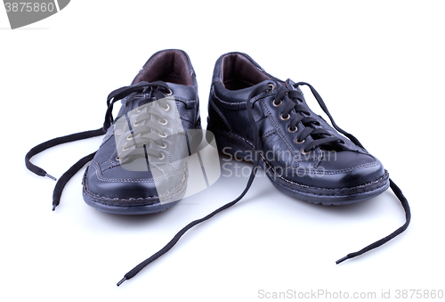 Image of Black leather men's shoes