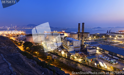 Image of petrochemical industrial plant at night