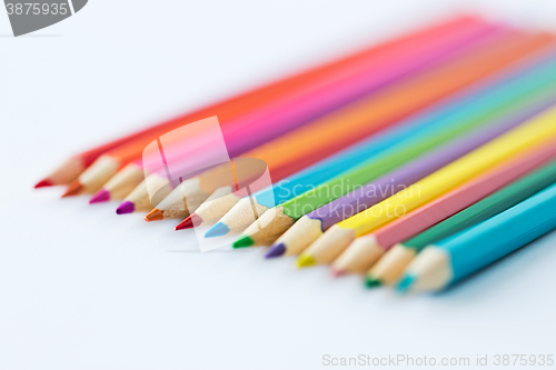 Image of close up of crayons or color pencils