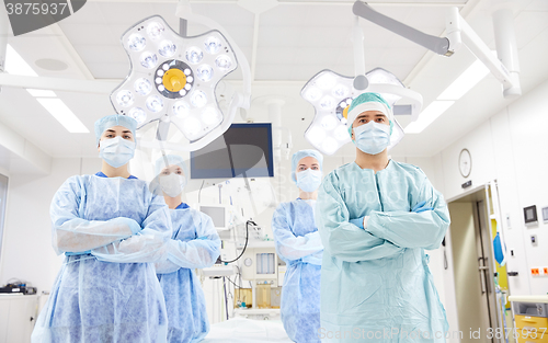 Image of group of surgeons in operating room at hospital