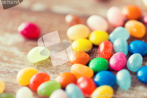 Image of close up of multicolored jelly beans candies