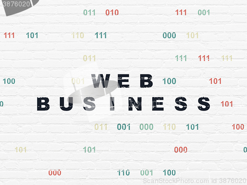 Image of Web development concept: Web Business on wall background