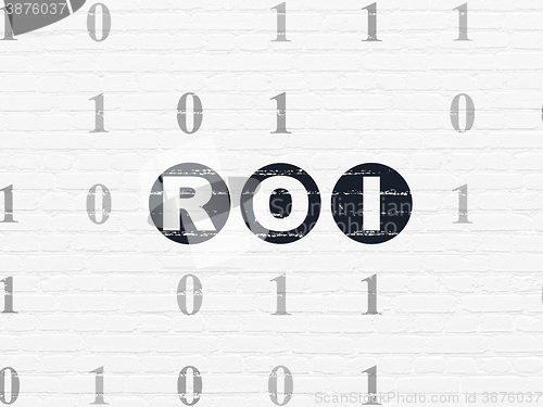 Image of Finance concept: ROI on wall background