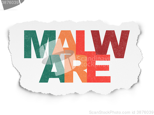 Image of Privacy concept: Malware on Torn Paper background