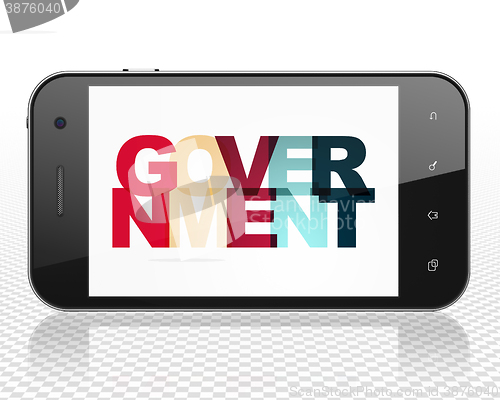 Image of Political concept: Smartphone with Government on  display