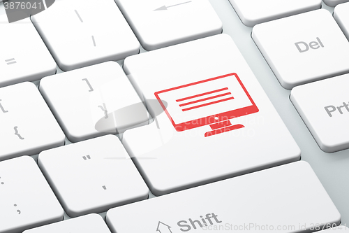 Image of Database concept: Monitor on computer keyboard background