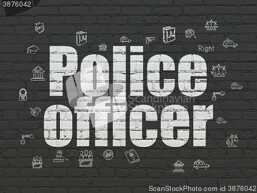 Image of Law concept: Police Officer on wall background