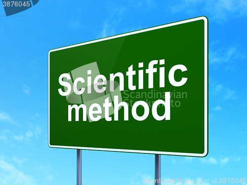 Image of Science concept: Scientific Method on road sign background