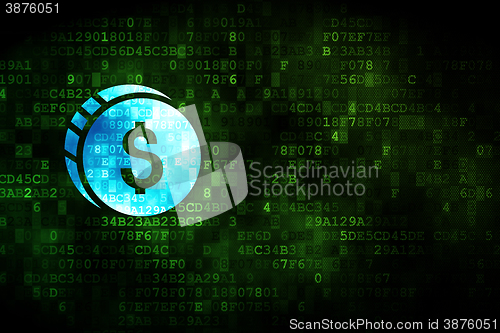 Image of Money concept: Dollar Coin on digital background