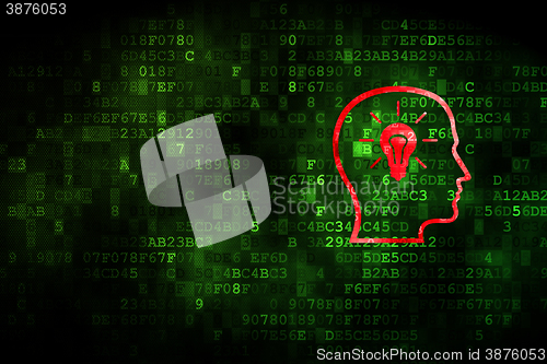 Image of Finance concept: Head With Lightbulb on digital background