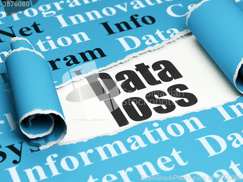 Image of Data concept: black text Data Loss under the piece of  torn paper