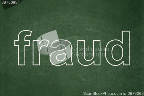 Image of Security concept: Fraud on chalkboard background