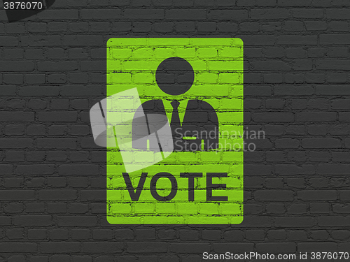 Image of Political concept: Ballot on wall background