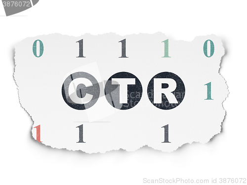 Image of Business concept: CTR on Torn Paper background