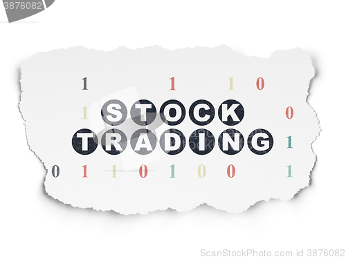 Image of Business concept: Stock Trading on Torn Paper background