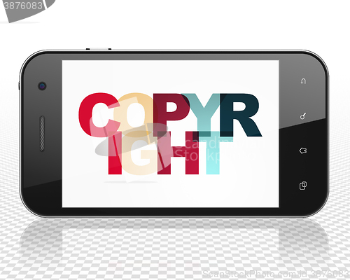Image of Law concept: Smartphone with Copyright on  display