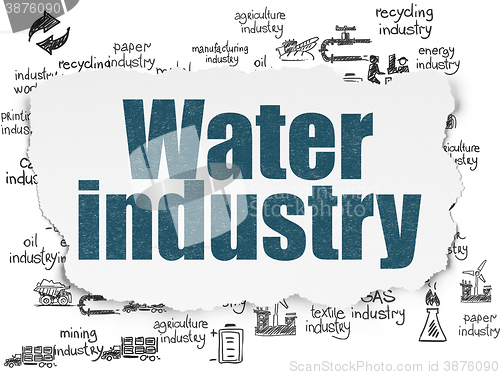 Image of Manufacuring concept: Water Industry on Torn Paper background