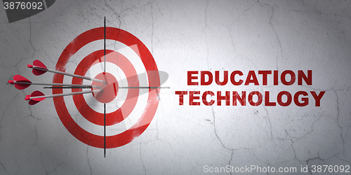 Image of Studying concept: target and Education Technology on wall background