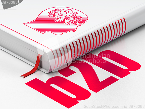 Image of Business concept: book Head With Finance Symbol, B2b on white background