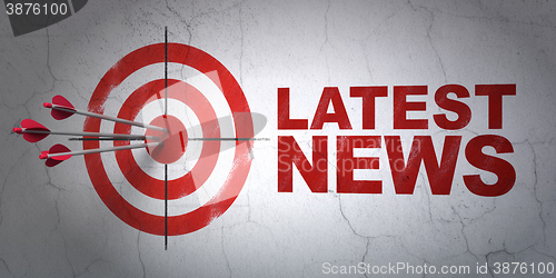 Image of News concept: target and Latest News on wall background