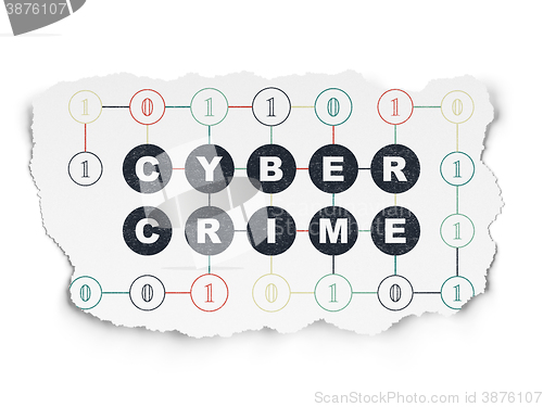 Image of Privacy concept: Cyber Crime on Torn Paper background