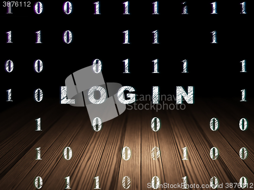 Image of Privacy concept: Login in grunge dark room