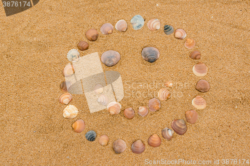 Image of Happy face on the beach