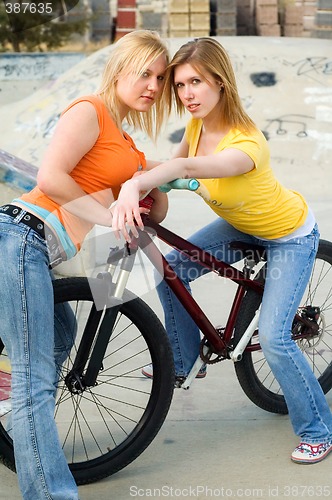 Image of Girls on a bike