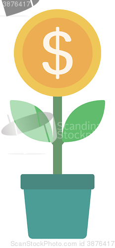 Image of Money flower with golden coin