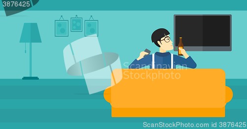 Image of Man watching TV.