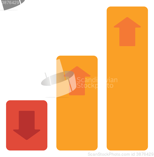 Image of Bar chart with up and down arrows