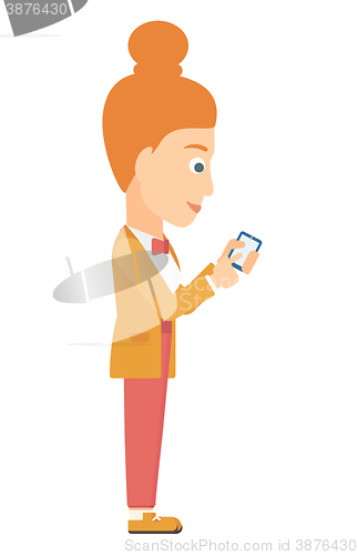 Image of Business woman using mobile phone