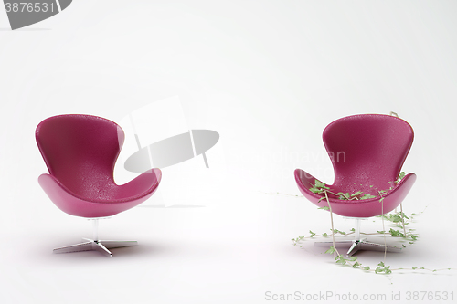 Image of two purple leather chair