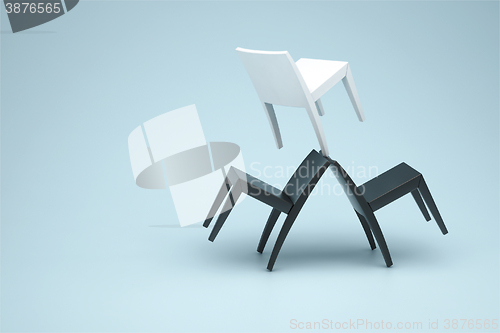 Image of composition and is three chairs