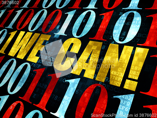 Image of Finance concept: We can! on Digital background